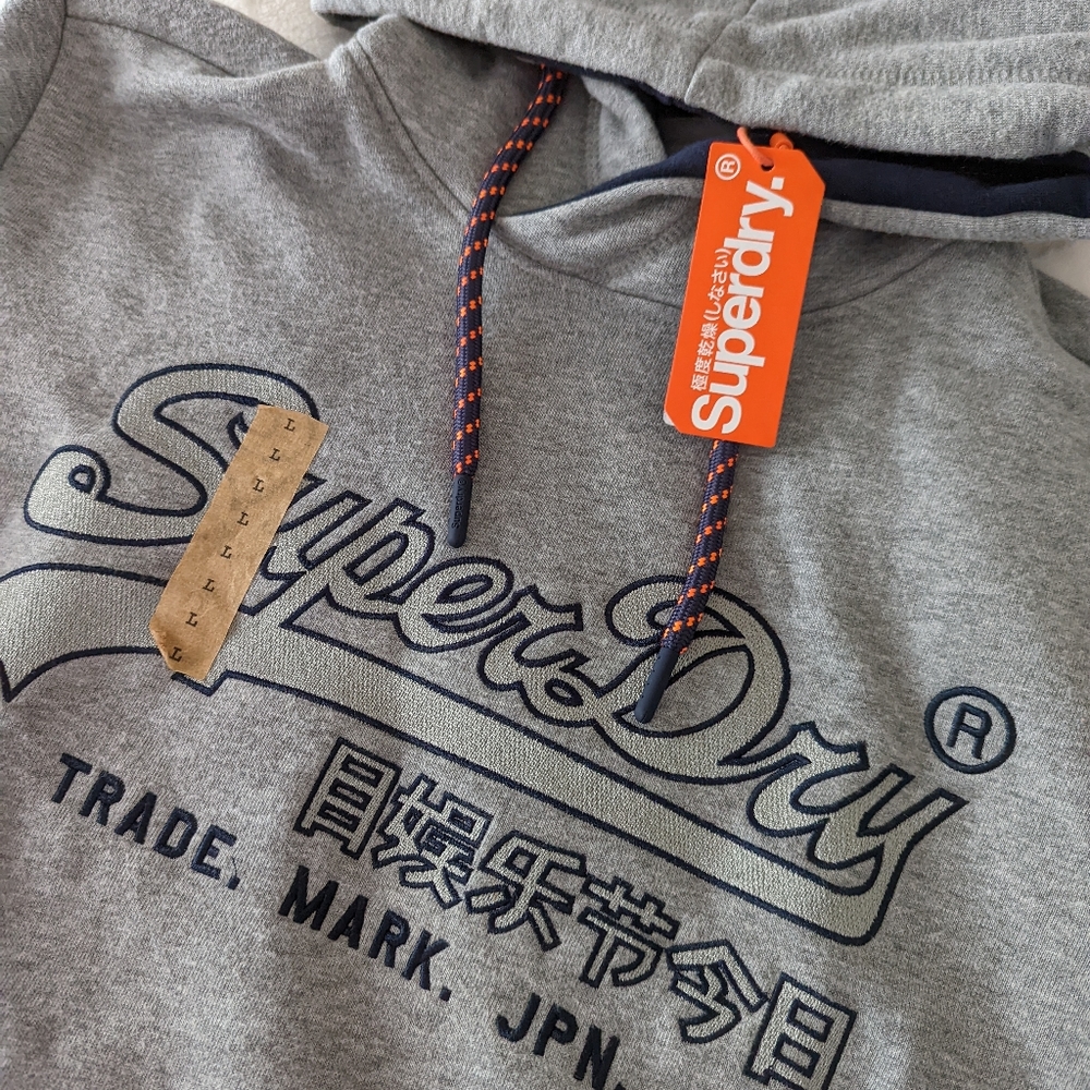 NWT Men's SuperDry Grey Hoodie size L